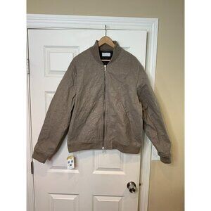 John Elliott Gray Wool Zip-Up Varsity Bomber Jacket Season Eight, Size Large